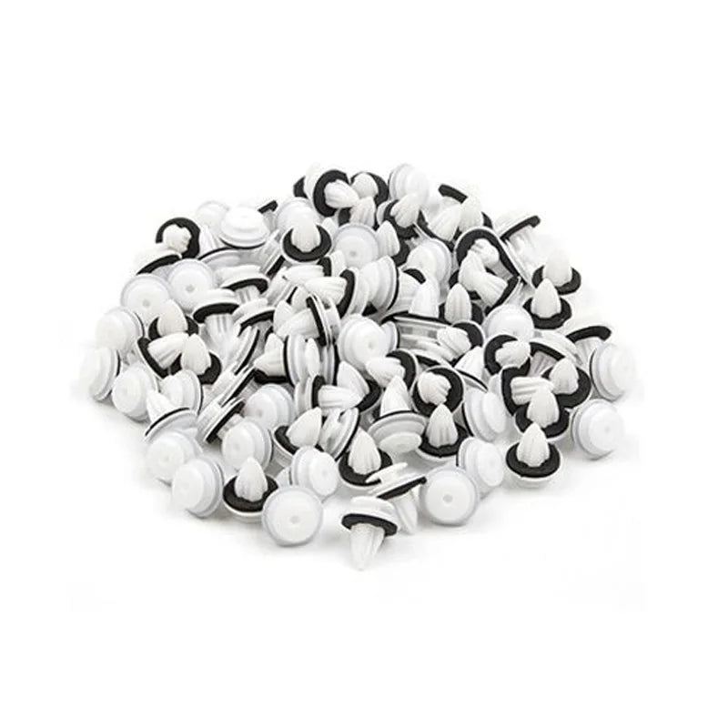 SEAMETAL 100pcs Auto Door Panel Clip Universal Nylon Retaining Clips Car Bumper Door Buckle for Fastener Rivets Car Accessories