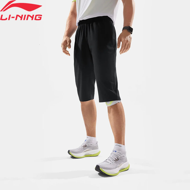 ខោខ្លីហ្វឹកហាត់បុរស Li-Ning AT DRY ULTRA 86% Polyester 14% Elastane ទំហំធម្មតា ខោកីឡា LiNing មានផាសុកភាព AKQV005