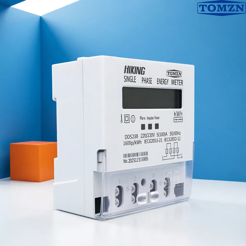 TOMZN DDS238 BD Bi-Directional Single-Phase DIN Rail kWh Energy Meter–Reverse Active Energy Measurement 5–100A 220/230V50/60Hz