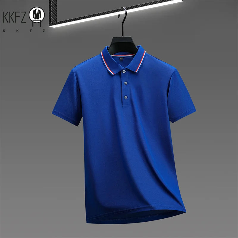 Men's Casual Solid Color Short Sleeve Polo Shirt Summer 2026 Fashionable Comfortable Versatile Top for Men