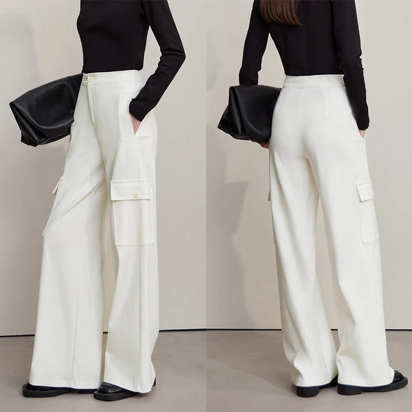ខោ Amii Minimalism Women រដូវស្លឹកឈើជ្រុះឆ្នាំ ២០២៥ ខោជើងវែង Loonse ធម្មតាពណ៌រឹង ខោប៉ាក់ងាយស្រួលប្រើសម្រាប់ស្ត្រី 12543186