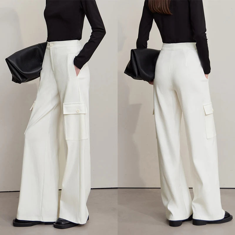 ខោ Amii Minimalism Women រដូវស្លឹកឈើជ្រុះឆ្នាំ ២០២៥ ខោជើងវែង Loonse ធម្មតាពណ៌រឹង ខោប៉ាក់ងាយស្រួលប្រើសម្រាប់ស្ត្រី 12543186