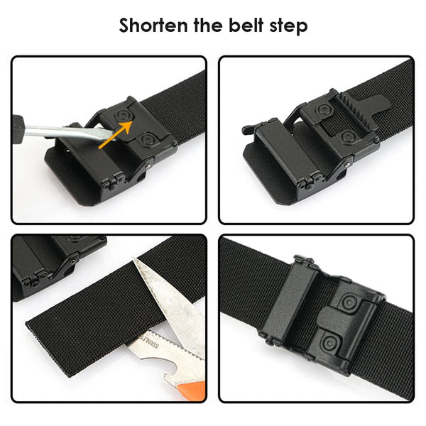 VATLTY Matte Elastic Belt Zinc Alloy Automatic Buckle Casual Belt for Men Tightly Genuine Nylon Outdoor Sports Stretch Belt Male