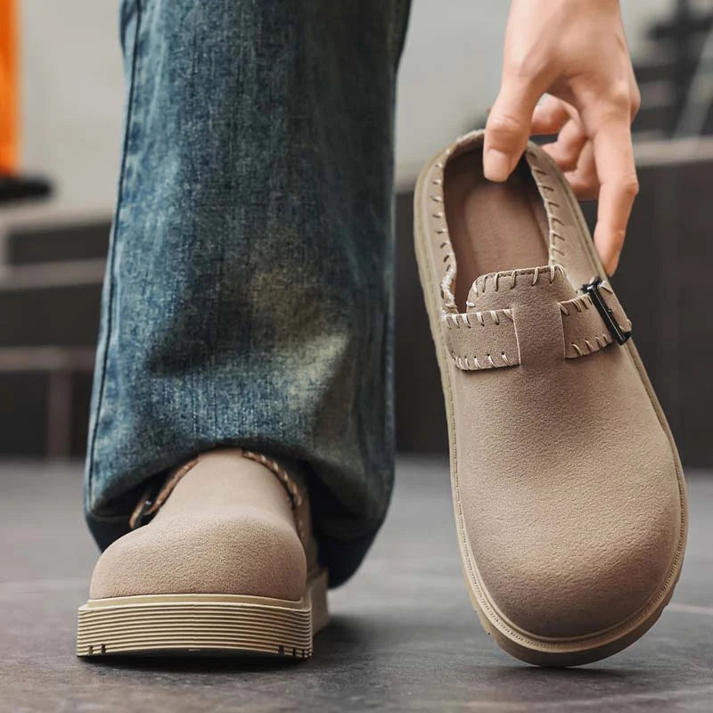 Men's slip on casual shoes summer comfort breathable lightweight outdoor city walking shoes fashion youth sports half slippers