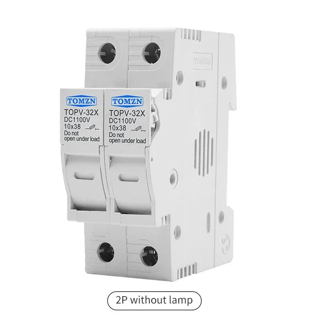 TOMZN 2P Parallel DC Fuse Holder 10*38mm High Voltage Solar PV 1000V TOPV-32X