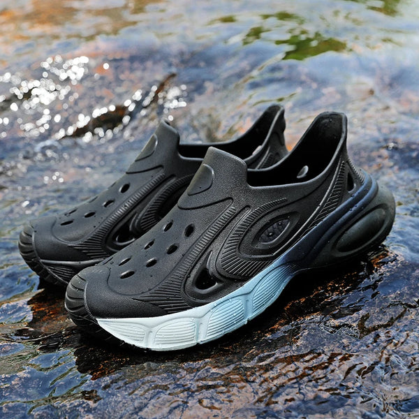 Rainbow-colored Soft Comfort Rubber Beach Sandals Mens Clogs Garden Shoes Indoor Outdoor Water Shoes Fishing Zuecos Hombre