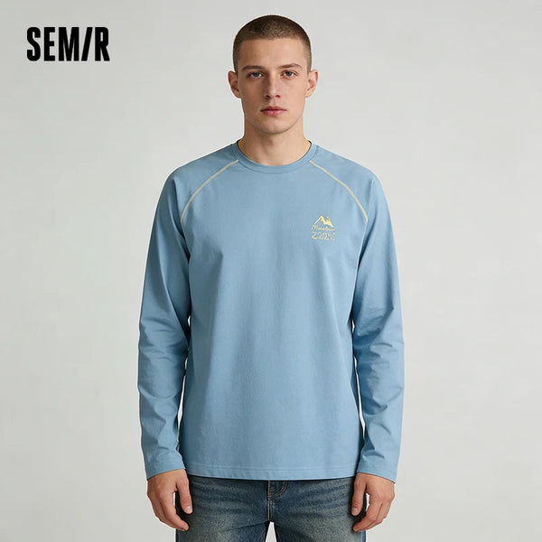 អាវយឺត Semir សម្រាប់បុរស 2026 ដៃអាវ Raglan បែបប្លុកពណ៌ កអាវមូល ស្ទីលគូស្នេហ៍ ធម្មតា និងអាចប្រើប្រាស់បានច្រើនយ៉ាង ស្រទាប់ខាងក្នុង អាវធំស្ងួតរហ័ស