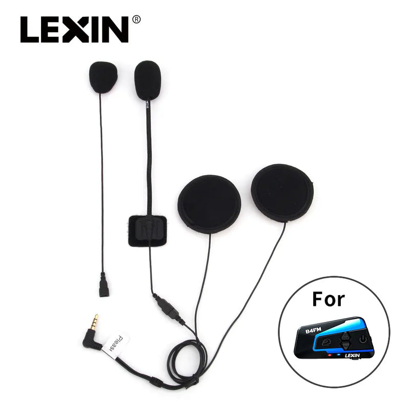 LEXIN LX-B4FM Intercom Headset&Clip Set for Full/Half Helmet with High Quality and Loud Sound Bluetooth Headphone Jack Plug