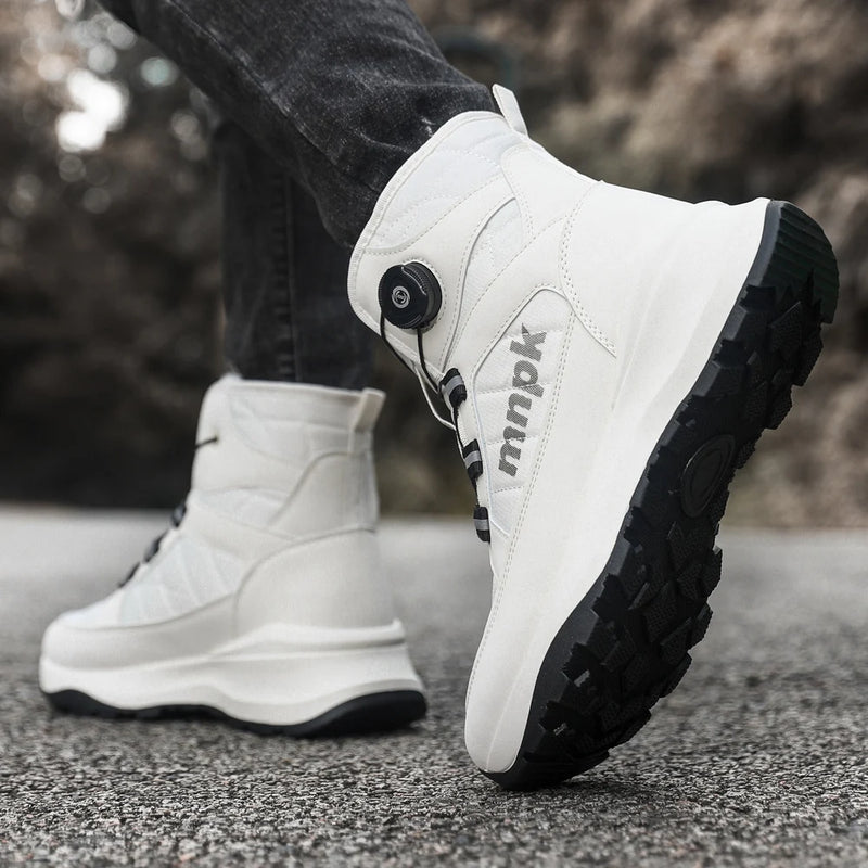 Men women's high-top plus velvet warm snow boots winter light anti-slip casual cotton boots couples fashion Joker walking boots