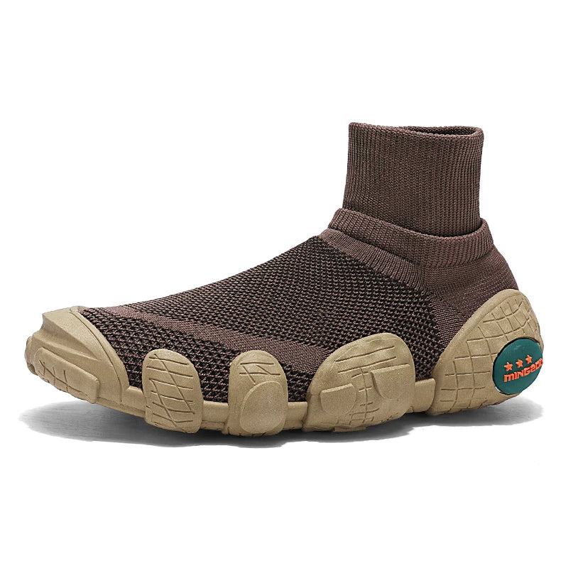 Mens Walking Shoes Trendy Breathe Mesh Fabric Anti Slip Wear-resistant Morning Exercise Jogging Outdoor Training Sneakers