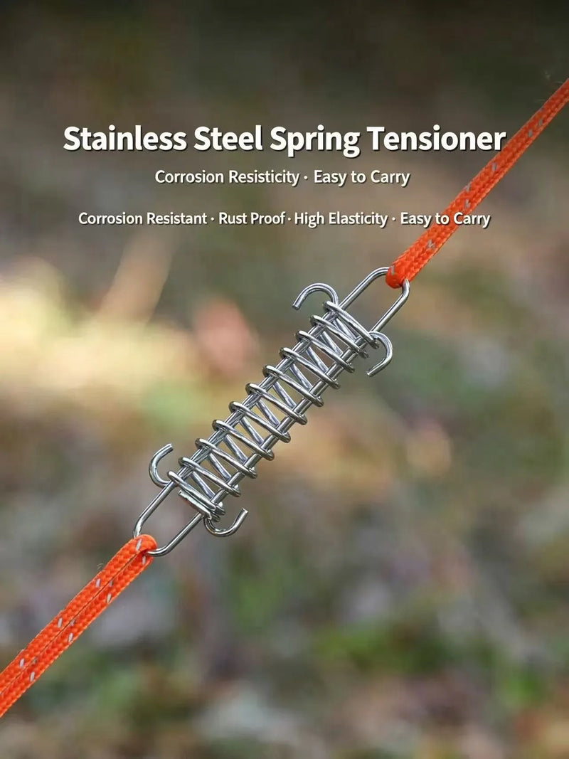 Outdoor Camping Tent High-Strength Steel Rope Buckle Spring Wind Hook Sunshade Fixed Buckle for Secure Tarp Anchoring