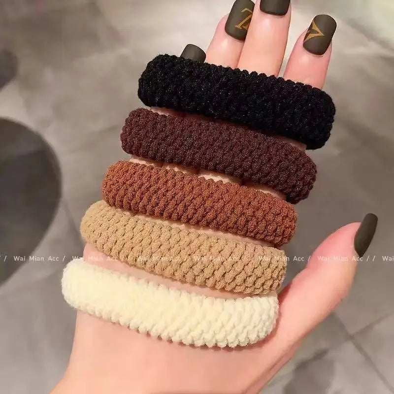 5/10 Mix Color High Elasticity Thickened Versatile Simple Scrunchies, Hair-Friendly (Random Color) Hair Ties Hair Rope