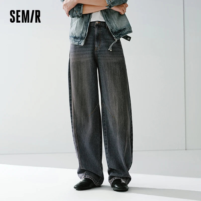 Semir Retro Jeans Unisex 2026 Spring Washed Loose Curved Blade Casual Fashion Comfortable Versatile Long Trousers