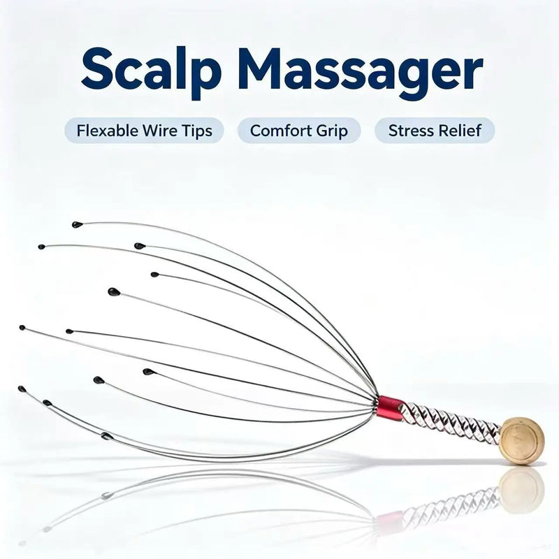 Octopus Head Scalp Scratcher Massager Five Claw Ball Itching Relief Soul Extraction Home Therapy Tool