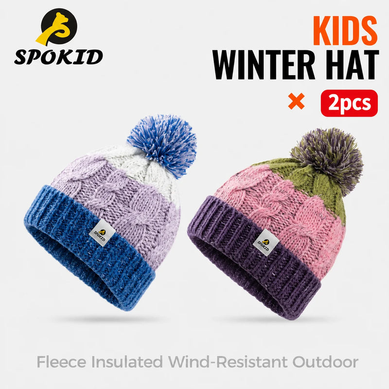 WRELS Merino Wool Knitted Hat Thick Warm Skull Cap Windproof Ear Protection Boys Girls Kids Winter Hiking Outdoor Skiing  Beanie