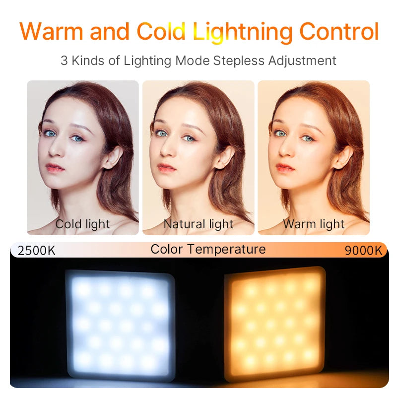 ភ្លើងវីដេអូ Ulanzi VL49 RGB PRO បានធ្វើបច្ចុប្បន្នភាពពណ៌ពេញលេញ LED វីដេអូ 2500mAh 2500K-9000K ភ្លើងកាមេរ៉ា ជាមួយនឹងឧបករណ៍បំបែក Honeycomb សម្រាប់ការថតរូប