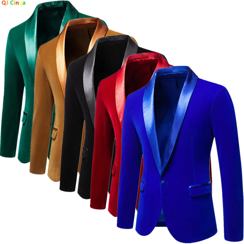 New Arrival: Men's Blue Long-Sleeve Blazer—a Corduroy, Notched-collar, Single-button Formal Jacket Perfect for Weddings, Parties