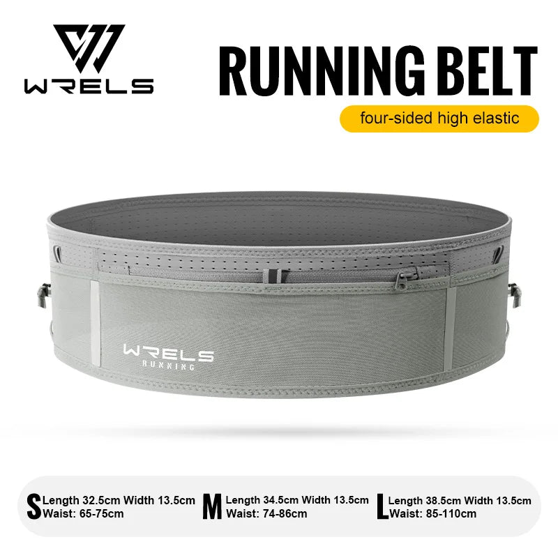 WRELS Invisible Elastic Waist Bag Unisex Waterproof Close Fitting Multi Function Fanny Pack Running Belt Marathon Cycling Bag