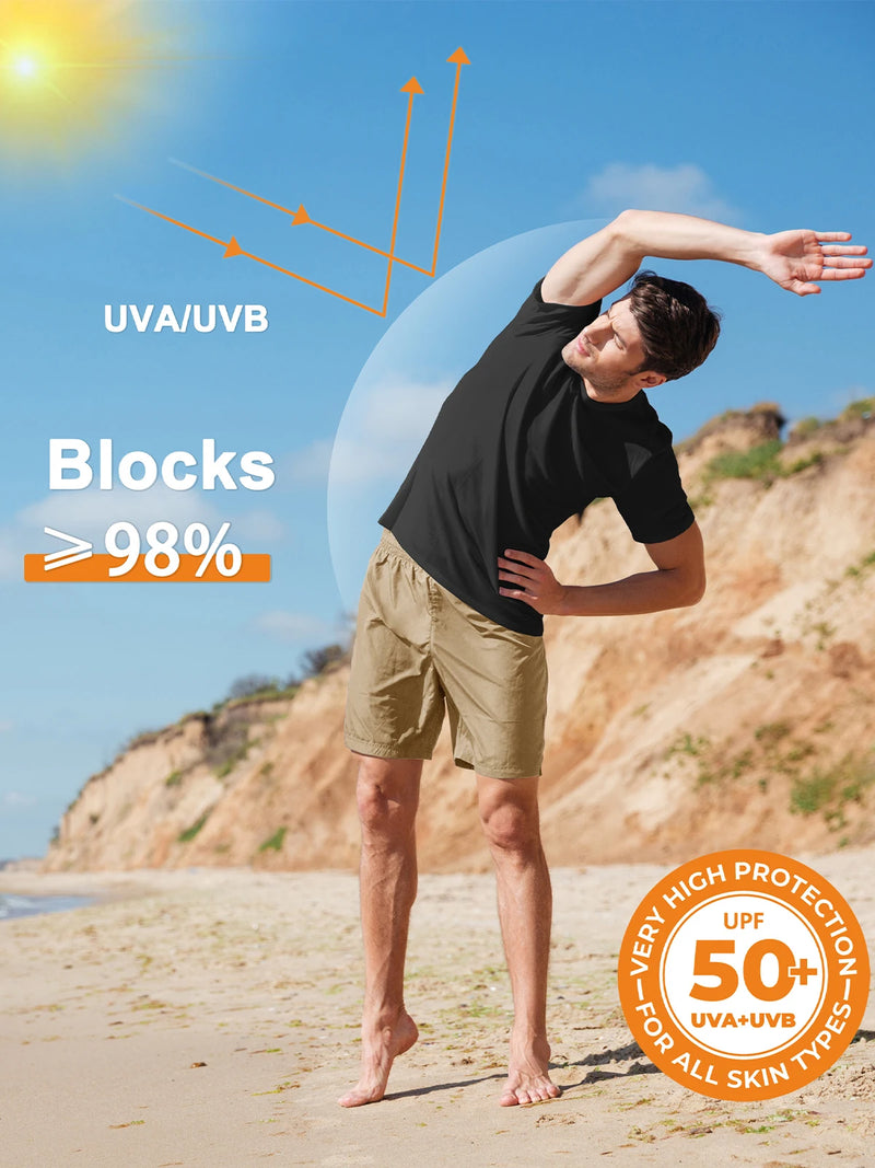 TACVASEN Men's 3 Pack UPF 50+ Sun Protection T-Shirts, Breathable Quick Dry Short Sleeve Tees for Running Hiking