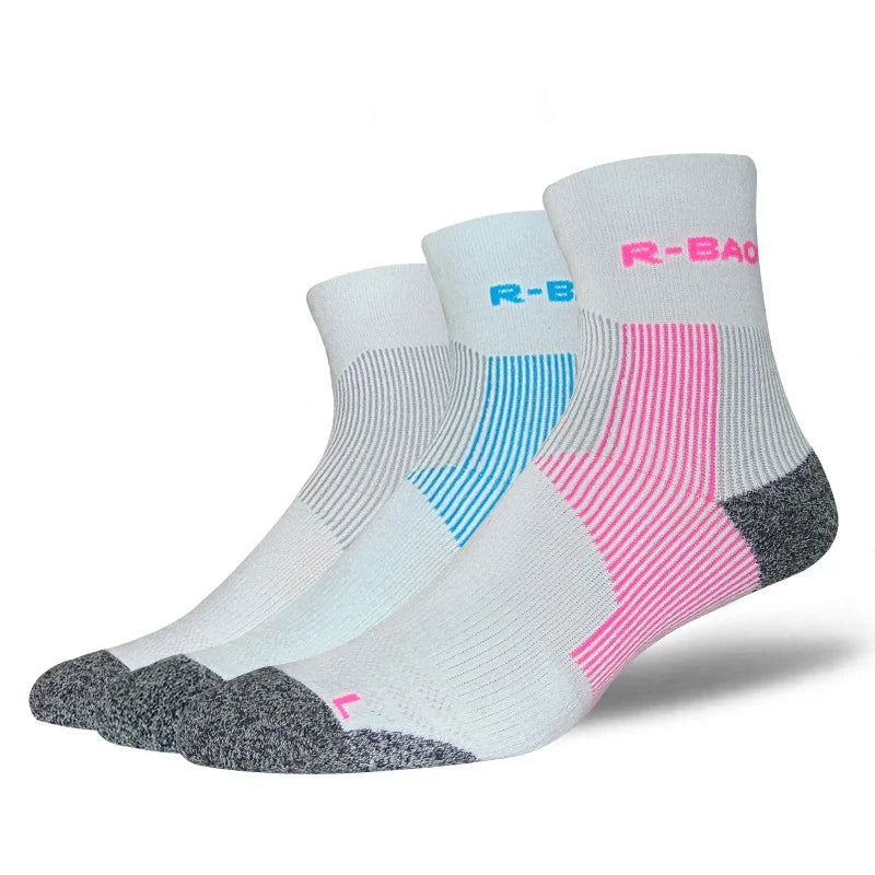 WRELS 1/2/3 Pairs Ankle Socks Cushioned Compression Athletic Socks Men Women Moisture Wicking Anti Odor Gym Travel Running Socks