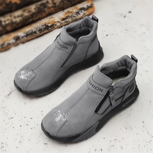 Men's boots winter new warm plush casual snow boots fashion youth Joker outdoor sports cotton shoes anti-slip high-top work shoe