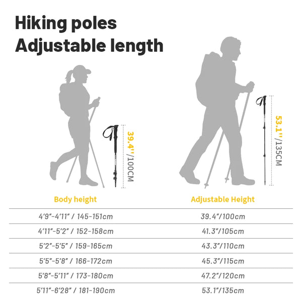 ដំបងឡើងភ្នំ Naturehike ST03 Snow Pro ធ្វើពីអាលុយមីញ៉ូម សម្រាប់បោះតង់ ដើរលេងក្រៅផ្ទះ ធ្វើពីឈើច្រត់ ចាក់សោខាងក្រៅ ឧបករណ៍ឡើងភ្នំបែបតេឡេស្កុប
