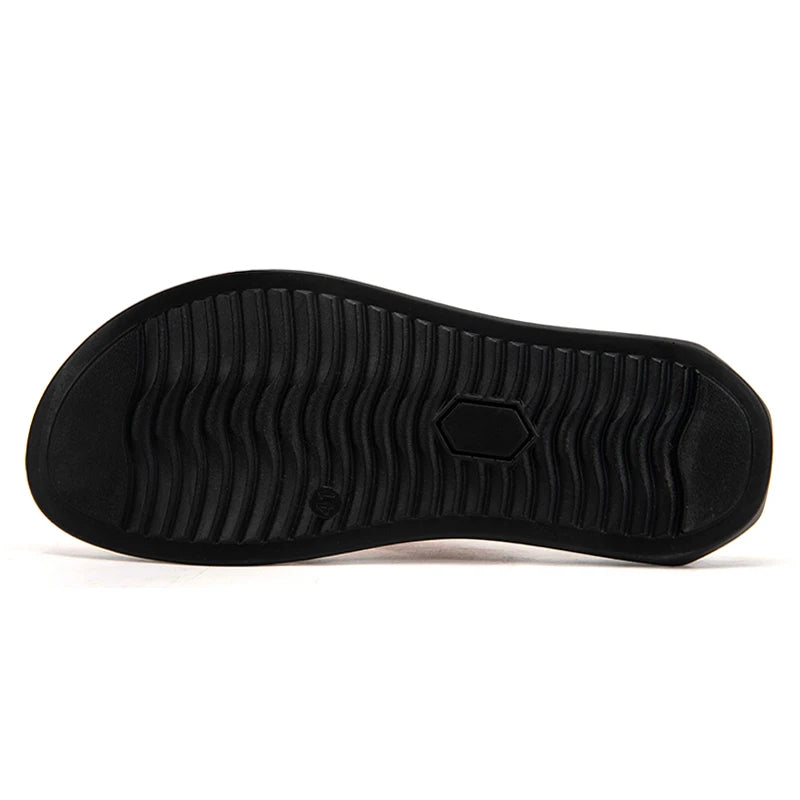 Summer Men Casual PU Leather Flip Flops Slippers Flat Outside Slipper 46 47 Chanclas Hombre Dropshipping