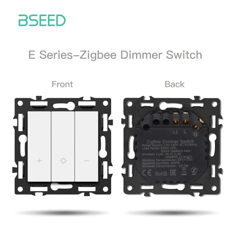 BSEED Zigbee Click Switch Module Smart Light Switch DIY Part with PC Plastic Frame Zigbee Socket Components for Home Automation