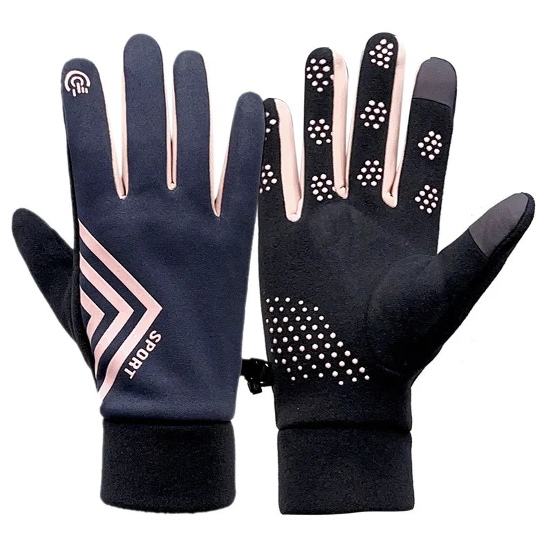 WRELS Winter Warm Thermo Gloves Thermo Gloves Plus Velvet Gloves Waterproof Touch Screen Gloves for Men Women Outdoor Sport