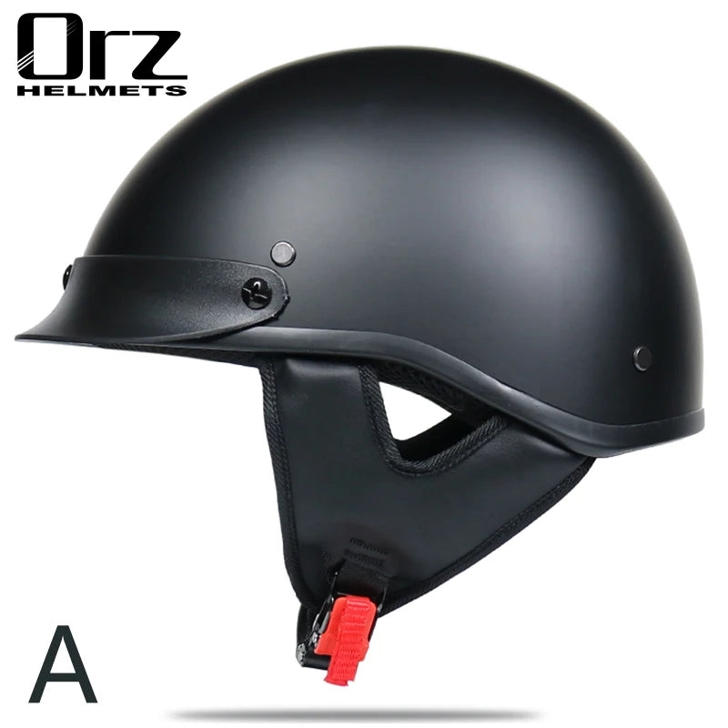 Retro and Vintage Half Open Face DOT Approved Motorcycle Helmet for Man and Woman