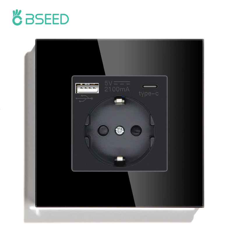 BSEED Wifi Light Switches Smart Wall Switch 1/2/3Gang 1/2/3/4Way Touch Sensor Switch With Normal Socket Support Tuya Smart Life