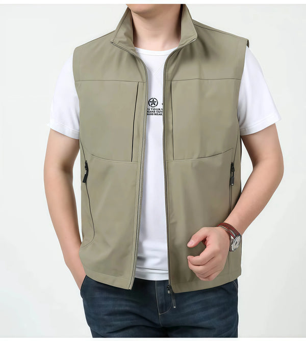 Hiking Fishing Vest Men Waterproof Windproof Sleeveless Running Jacket Motorcycle Outdoor Waterproof Biker Vest Men Clothing