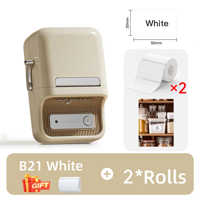 NiiMbot B21 B21 PRO Bluetooth Adhesive Label Printers Mini Thermal Printer Wireless Barcode Label Maker for Office Clothing