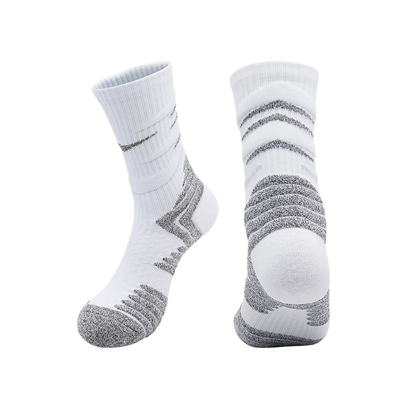 WRELS 1/2/3 Pairs Running Socks Moisture Wicking Breathable Sports Socks Men Compression Cushioned Basketball Training Socks