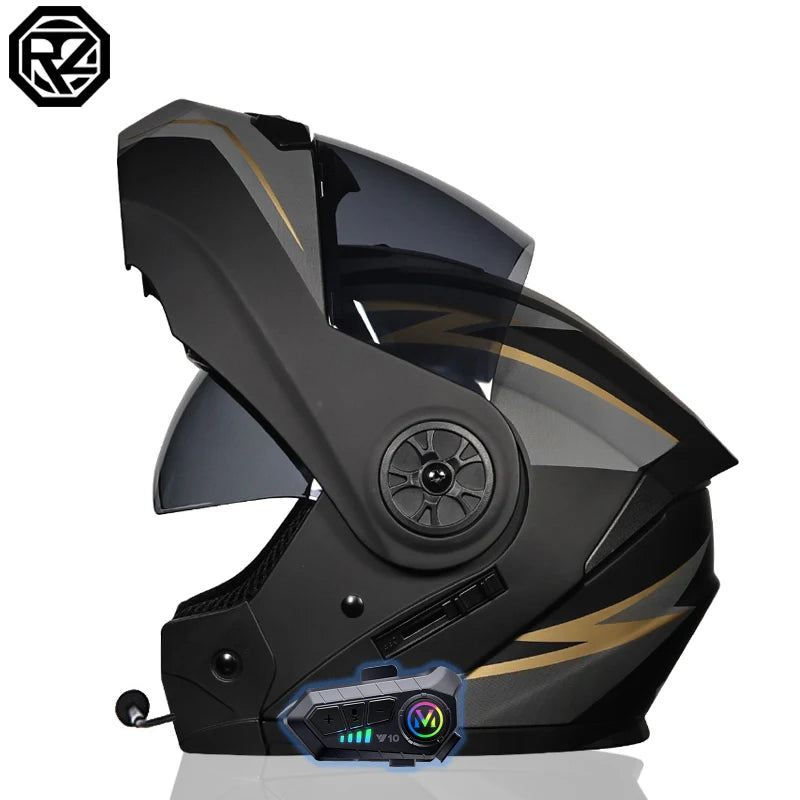 ORZ-161DOT approves Bluetooth motorcycle helmet ABS material modular flip full face helmet Casco Moto