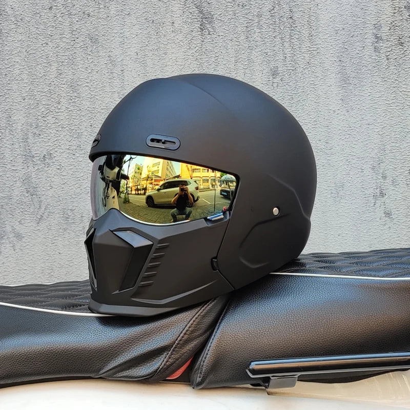 ORZ Motorcycle Helmets Full Face Open face Helmet 3/4 for Men Dual Visor with Internal Tinted Sunshield DOT Approved