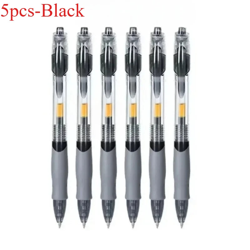 5/10pcs Retractable Gel Pen Set Black/Red/Blue Ink Ballpoint Pen Writing Refill Office Supplies School Supplies Stationery Pen