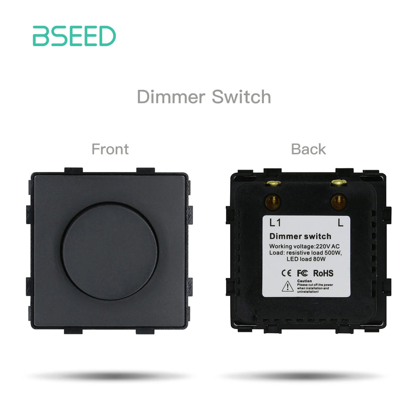 BSEED Wall Light Switch 1/2/3Gang 1/2Way Wall Electrical Outlet USB Type-C Charge Port Function Plastic Frame DIY Combination
