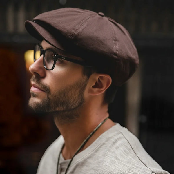 Maden Men's Casual Newsboy Hat Retro Beret Painter Cap Peaky Blinder Wild Casual Octagonal Cap Baseball Coffee Fashion