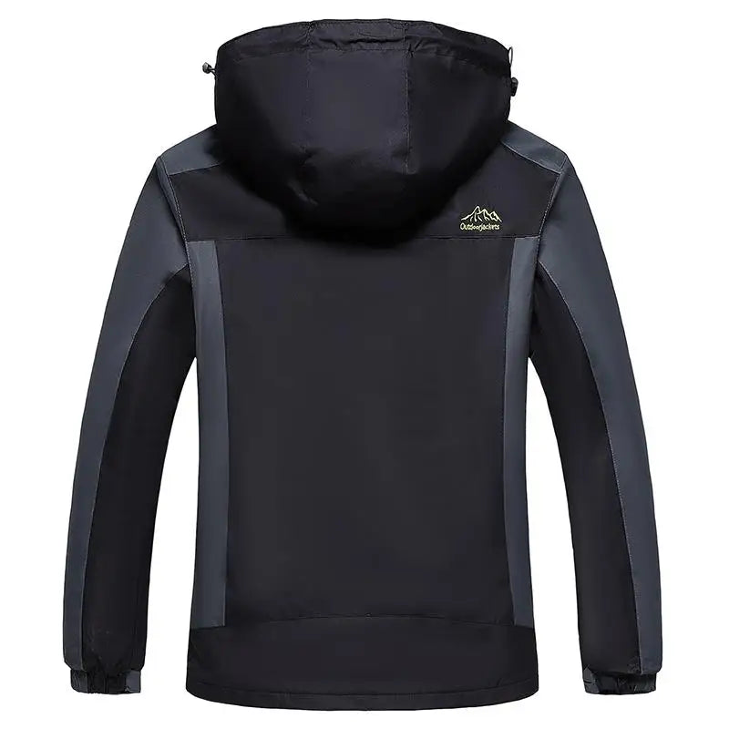 2026 New Outdoor Men's Red & Black Waterproof Windproof Breathable Jacket with Detachable Hood for Hiking Climbing Camping‌
