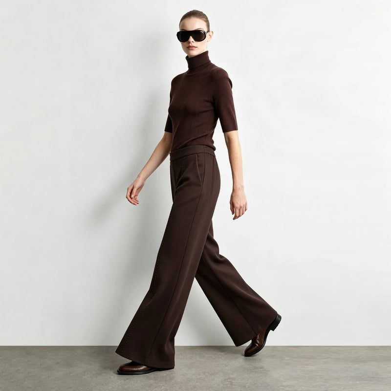 Amii Bootcut Pants Women Slimming Casual Minimalist Stretch Fit Long Trousers 2026 Autumn Embroidered Female Clothing 12613030