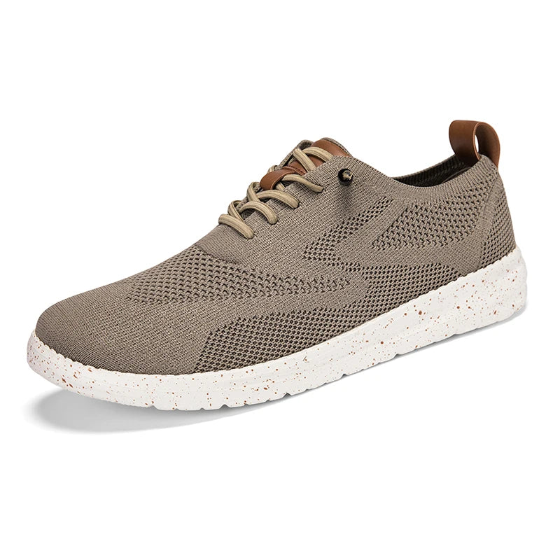 Men's Mesh Brogue Casual Sneakers Wide Toe Box Breathable Knit Upper Lace-Up Summer Lightweight Comfort Shoes Big Size 48 49 50