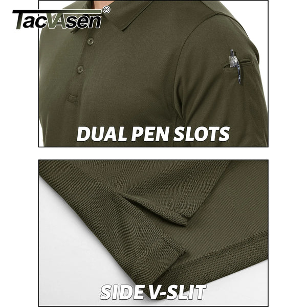 TACVASEN Lightweight UPF 50+ Polo Shirts Mens Summer Quick Dry SPF Performance Polo Tee Short Sleeve Sun Work Golf Fishing Tops