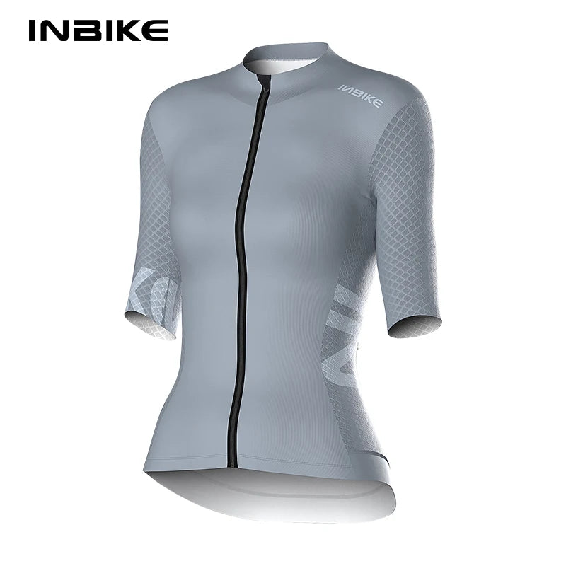 INBIKE Women's Cycling Jersey Short Sleeve Road Bike Bicycle Riding T-shirts Clothing MTB Jersey for Biking with 3 Rear Pockets