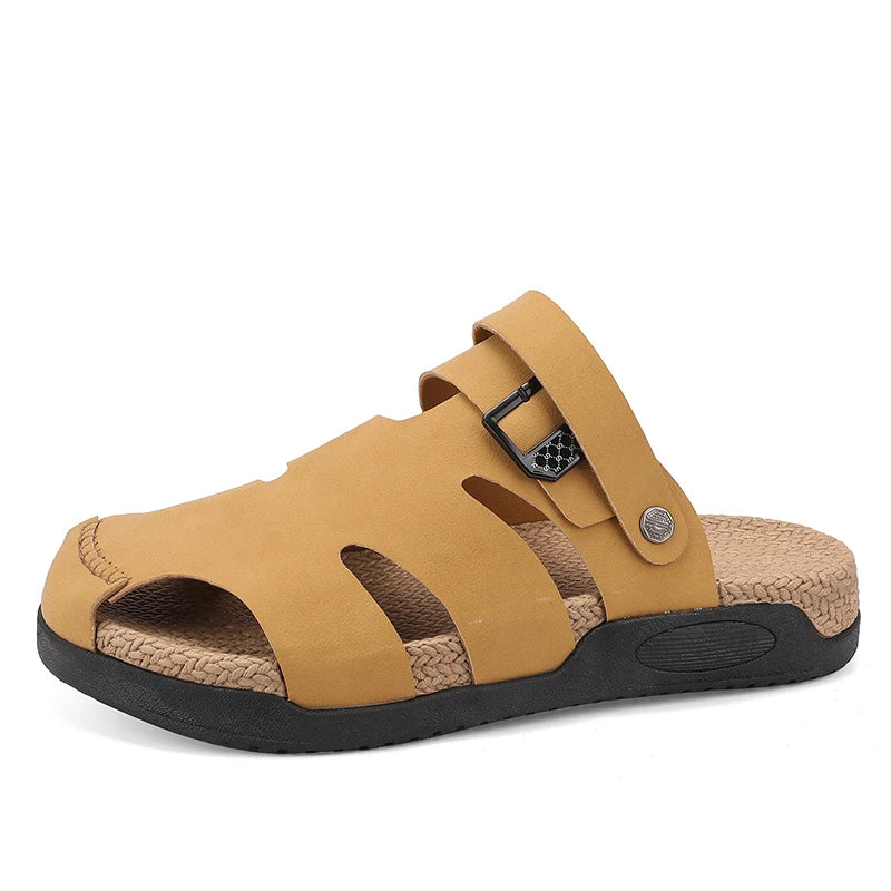 Men's Fashion One strap sandals summer new soft sole Anti slip Quick Dry light walking casual Slide outdoor Beach pool sandals