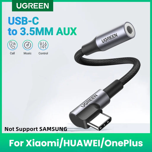 UGREEN USB Type C to 3.5 Earphone USB C to 3.5 AUX Headphone Adapter Audio cable For Xiaomi Huawei P30 Oneplus 9 USB C Adapter