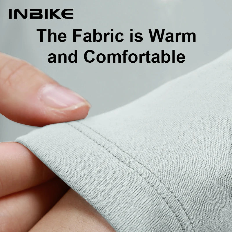 INBIKE Winter Fleece Cycling Jersey Set for Women Sleeve Thermal Top with Pockets Breathable High Waist Bib Pants Bike Clothing