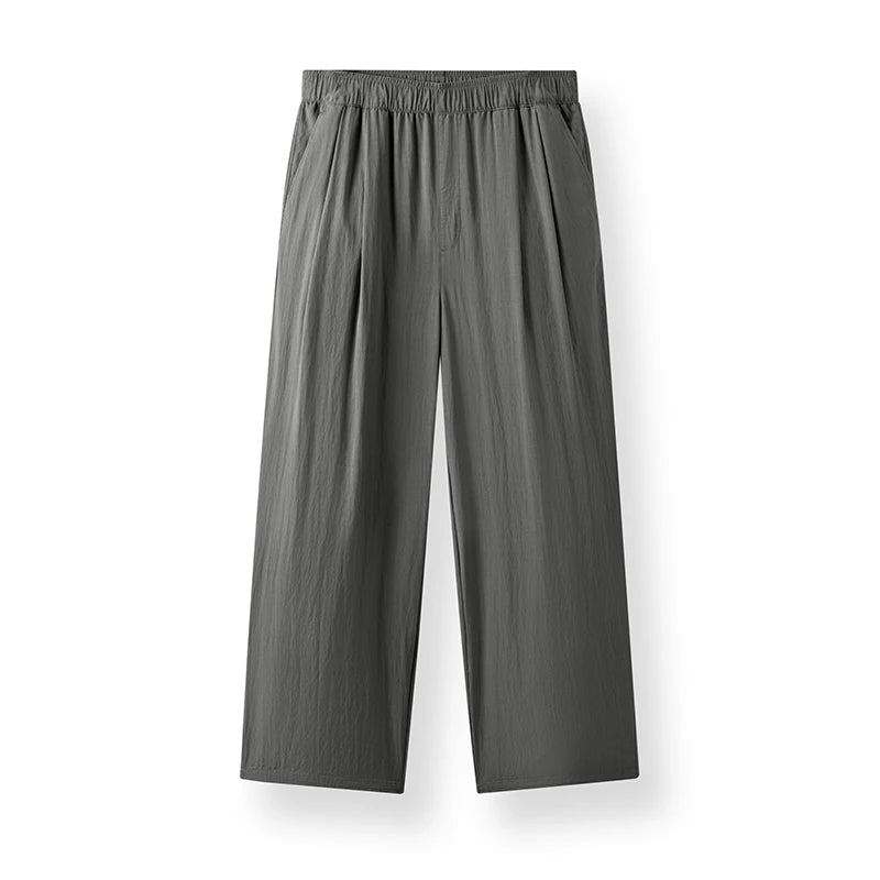 Semir Men Pants Casual Micro Wrinkle A Line Loose Drape Comfort Tall Slim Fit Wide Leg 2026 Summer Fashion Top