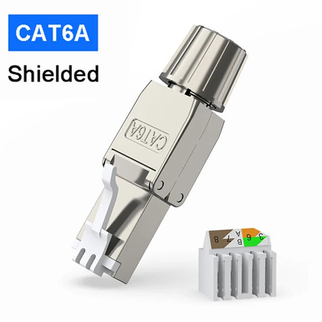 ZoeRax Tool Free RJ45 Connectors for CAT8/CAT7/CAT6A CAT6/CAT5e/CAT5, Punch Down Type Ethernet Cable Male Plugs 1PCS CAT6A STP CHINA