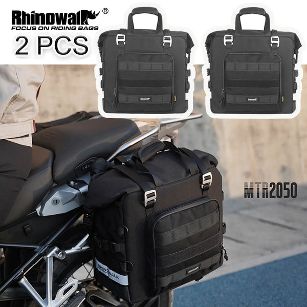 កាបូបម៉ូតូ Rhinowalk 2 ដុំ សងខាងពីរ បញ្ចេញរហ័ស កាបូបការពារទឹកជ្រាប កាបូបរ៉ករឹងសម្រាប់ម៉ូទ័រ ជាមួយនឹងក្តារទ្រទ្រង់ រដូវក្តៅ